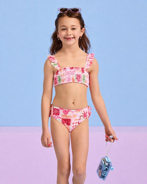 Seafolly Toddler Girls Shirred Bikini - Summer Paradise