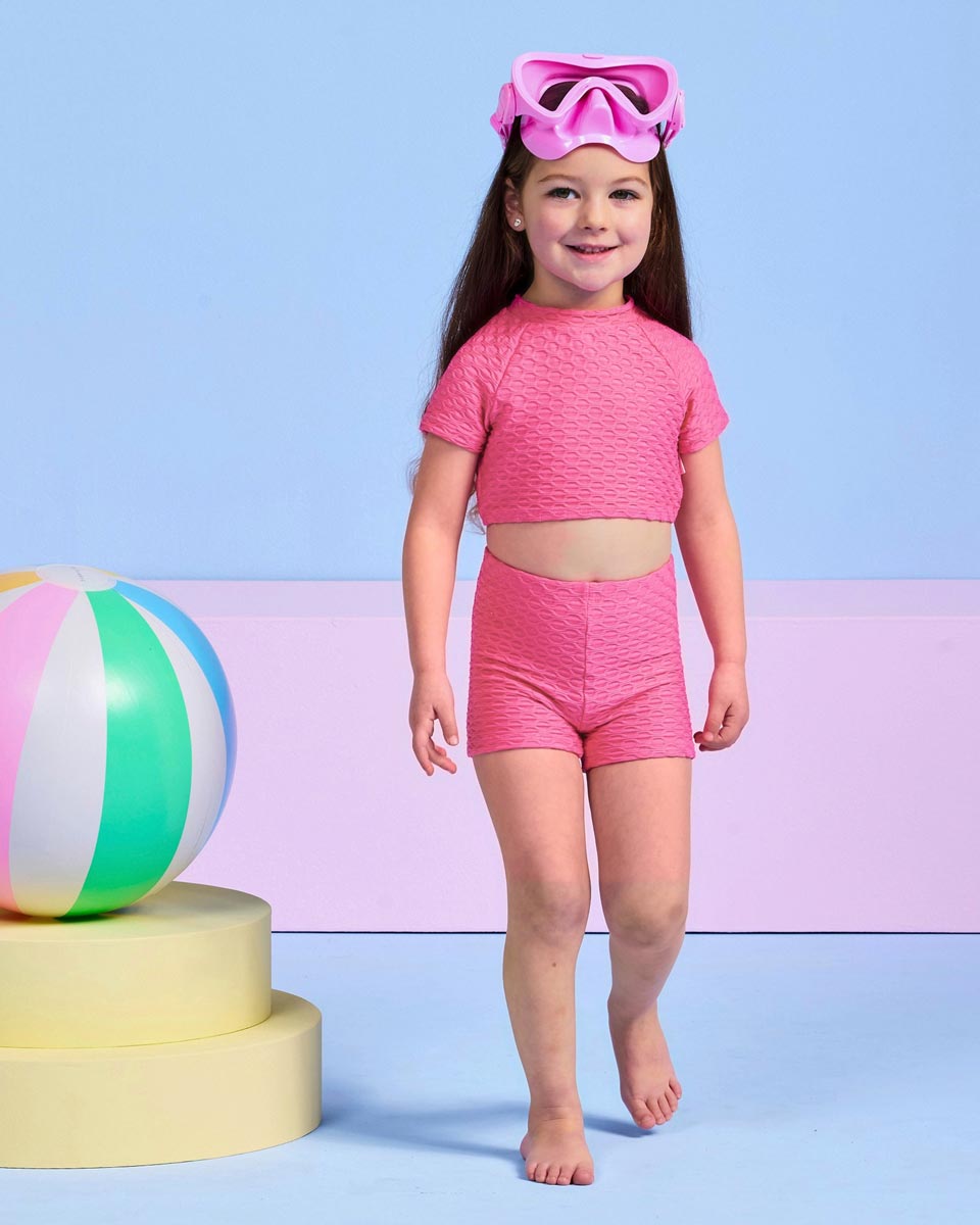 Seafolly Toddler Girls Rashie Boyleg Set - Mesh