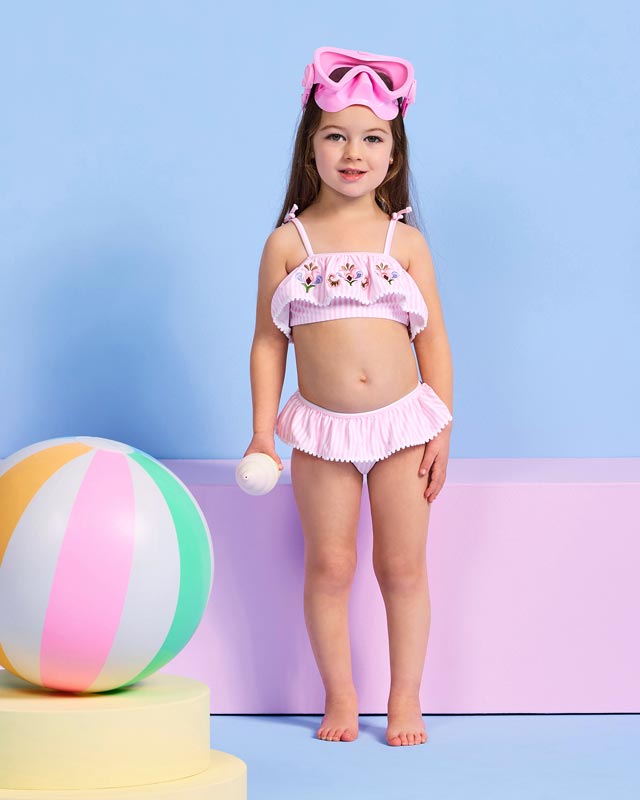 Seafolly Toddler Girls Frill Bikini - Stripe