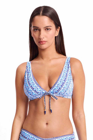 Sunseeker Tie Front Bra - Cowboy