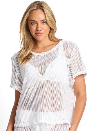 Sunseeker Mesh Oversized T-Shirt - Salt