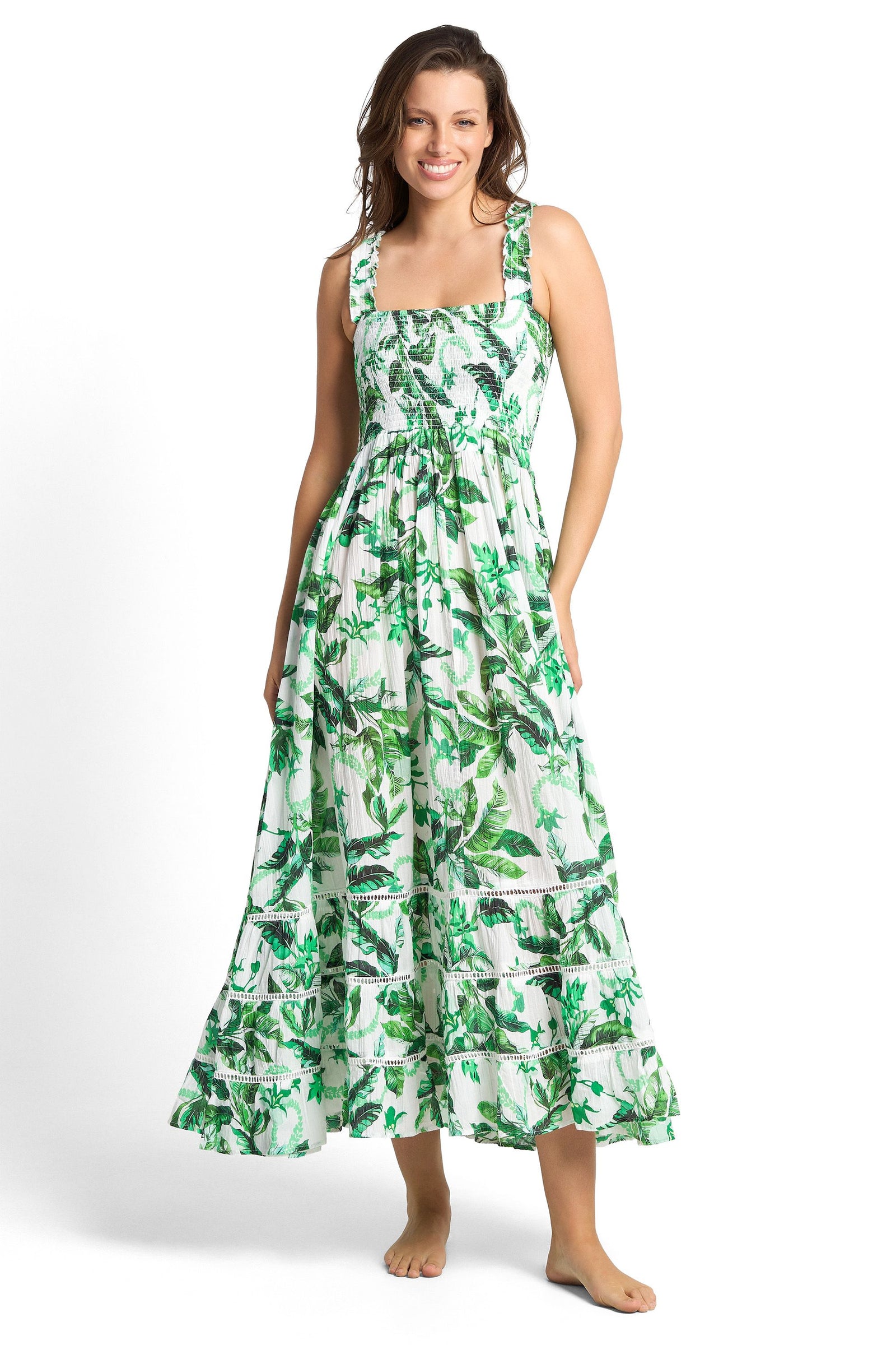 Sunseeker Shirred Sun Dress - Hula