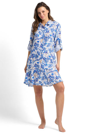 Sunseeker Frill Button Dress - Sicily