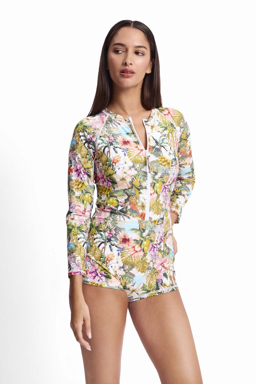 Sunseeker Cheeky Mastectomy Surfsuit One Piece - White Lotus