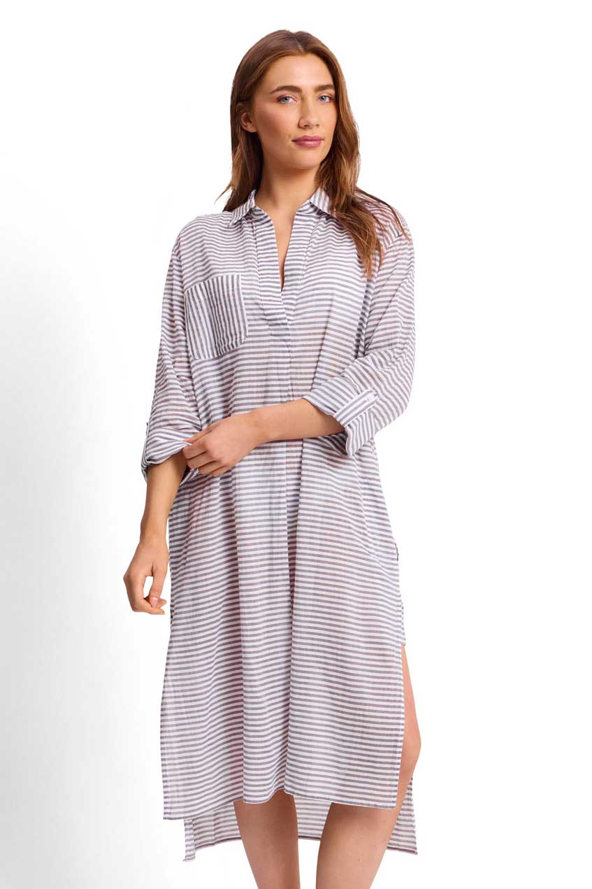 Sunseeker Straight Longline Shirt - Summer Stripe