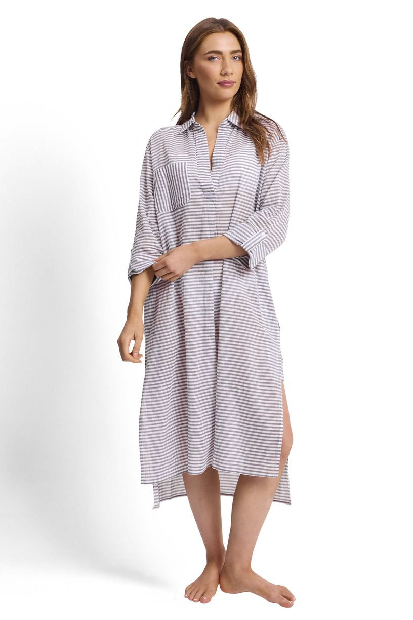 Sunseeker Straight Longline Shirt - Summer Stripe