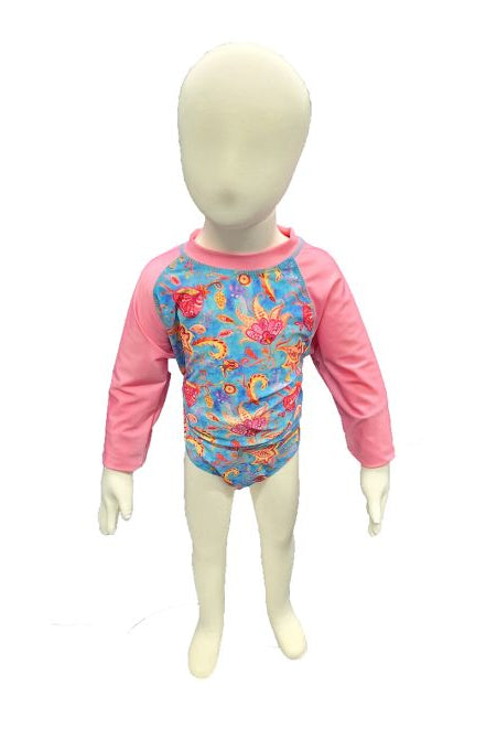 Kato Kids Rashie Set Pink with Blue Aztec