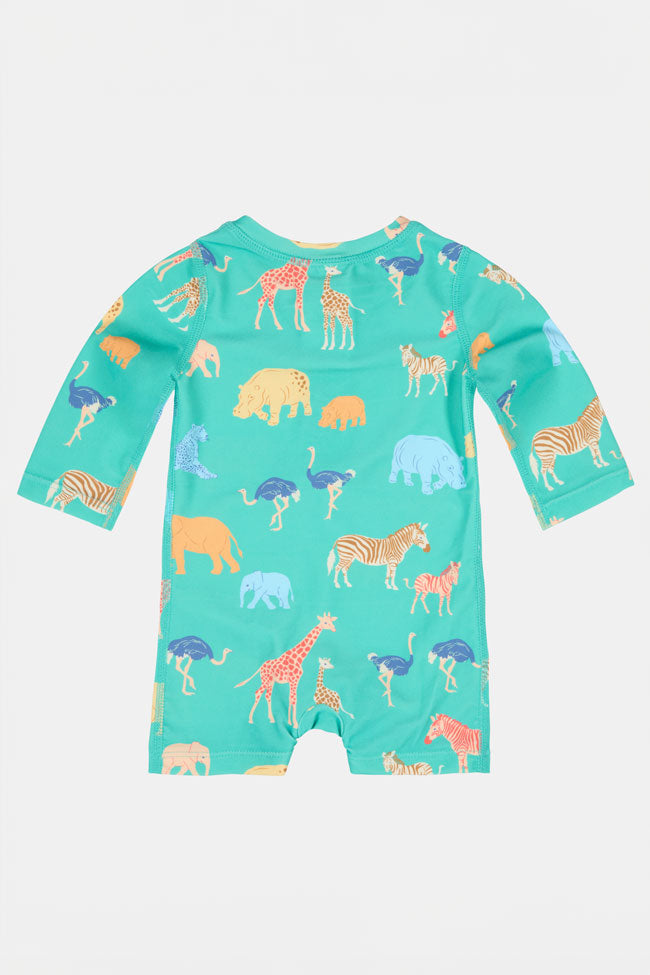 Toshi Swim Long Sleeve Onesie - Congo Seagrass