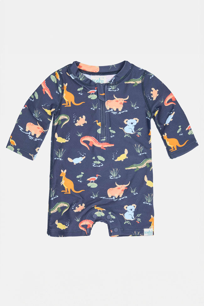Toshi Swim Long Sleeve Onesie - Kakadu Moonlight