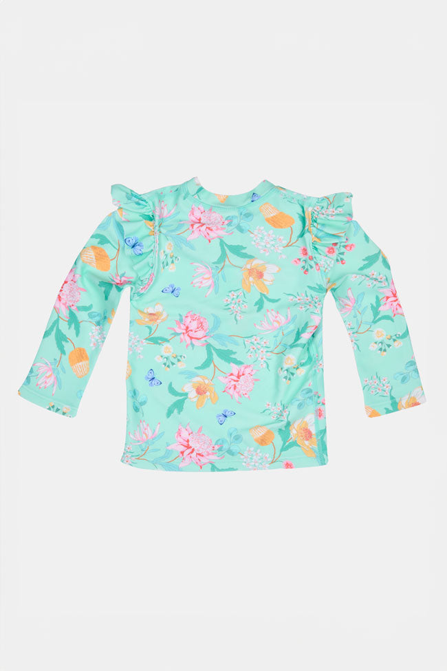 Toshi Swim Long Sleeve Rashvest - Waratah Mint