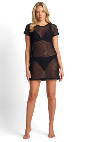 Sunseeker Mesh T-Shirt Dress - Salt