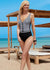Sunflair Adjustable C-Cup V-Neck One Piece - Black and White