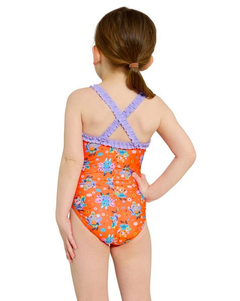 Zoggs Ruffle Crossback Toddler Girls One Piece - Tinker