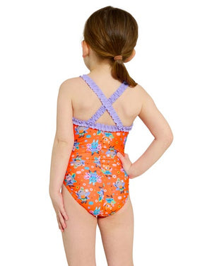 Zoggs Ruffle Crossback Toddler Girls One Piece - Tinker