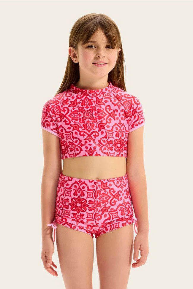 Seafolly Girls Boy Leg Surf Set - Capri Tile