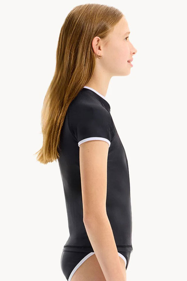 Seafolly Girls Short Sleeve Zip Front Rash Vest - Essentials