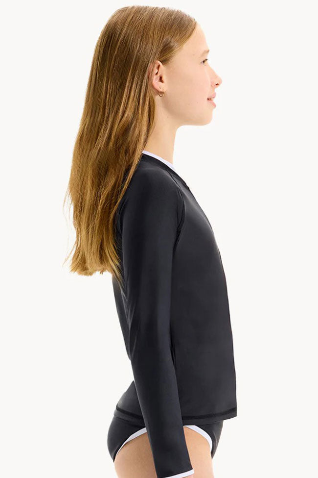 Seafolly Girls Long Sleeve Zip Front Rash Vest - Essentials