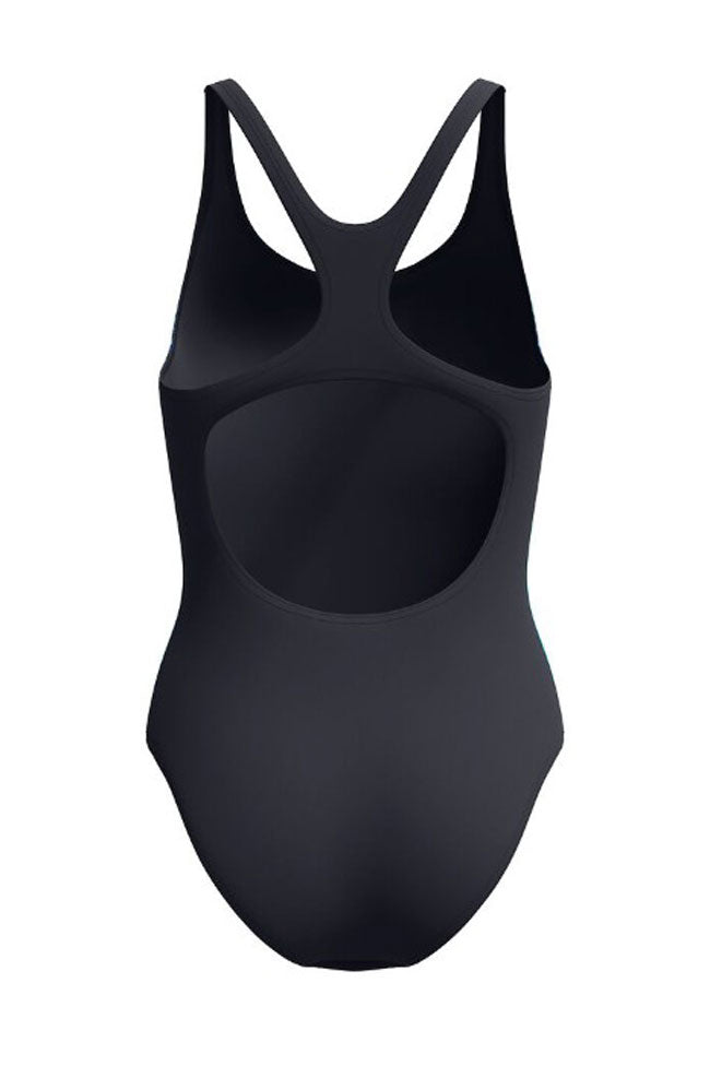 Speedo Womens Printed Splice Medalist One Piece - Anthracite