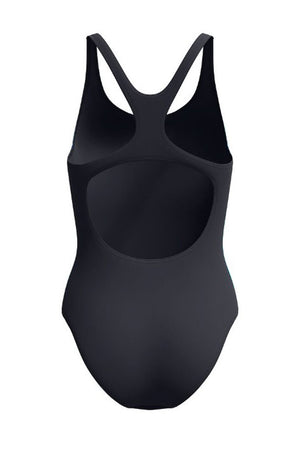 Speedo Womens Printed Splice Medalist One Piece - Anthracite