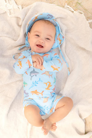 Toshi Swim Baby Onesie Long Sleeve Classic - Sharky