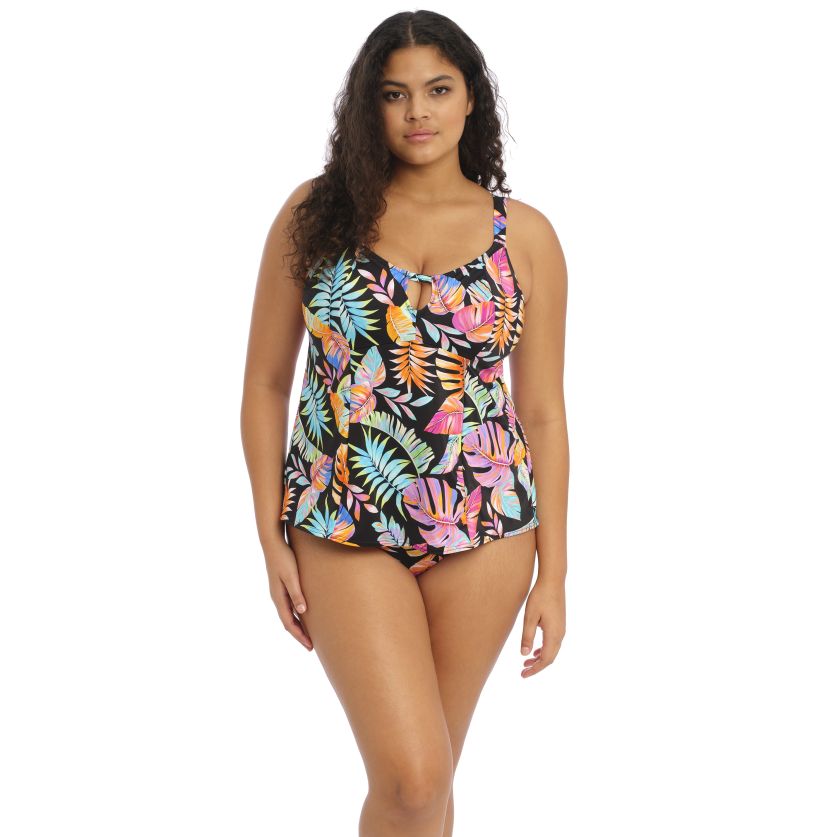 Elomi Non Wired Moulded Tankini Top - Tropical Falls Black