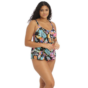 Elomi Non Wired Moulded Tankini Top - Tropical Falls Black