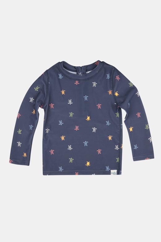 Toshi Swim Kids Rashie L/S Half Zip Classic - Turtle Island