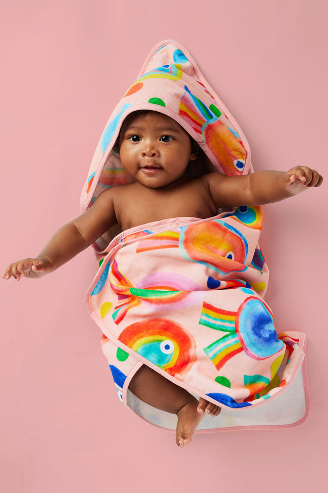 Halcyon Nights Baby Hooded Towel - Fancy Fins