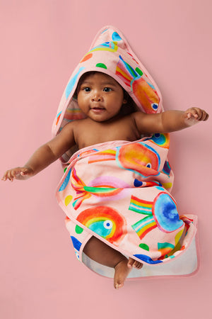 Halcyon Nights Baby Hooded Towel - Fancy Fins
