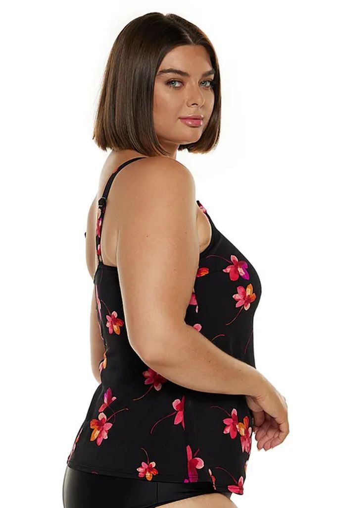 Capriosca Tank Tankini Top - Pink Petals