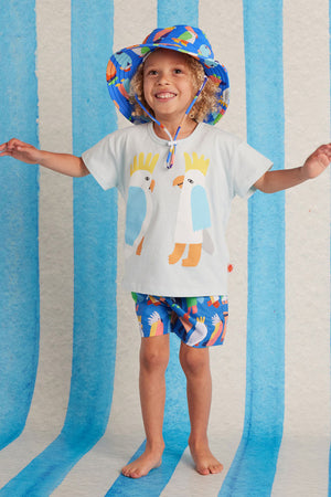 Halcyon Nights Kids Boardshorts - Flamin Galah