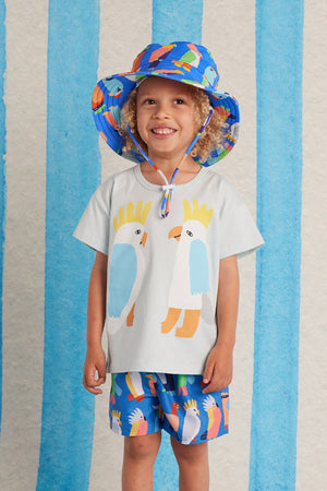 Halcyon Nights Kids Boardshorts - Flamin Galah