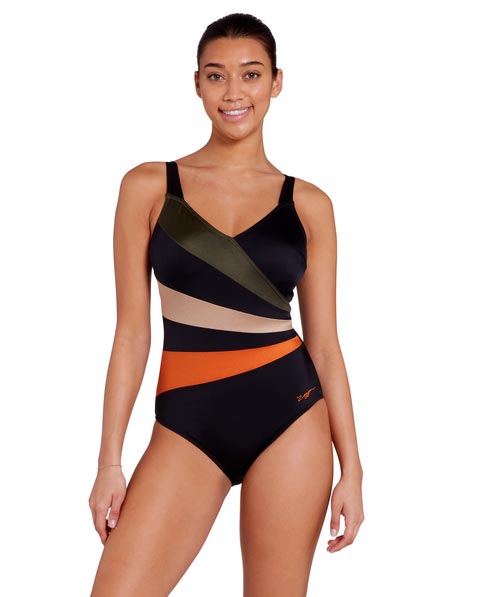 Zoggs Womens Wrap Panel Classicback One Piece - Dream