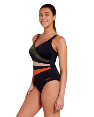 Zoggs Womens Wrap Panel Classicback One Piece - Dream