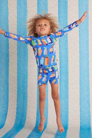 Halcyon Nights Kids Long Sleeve Rashvest - Flamin Galah