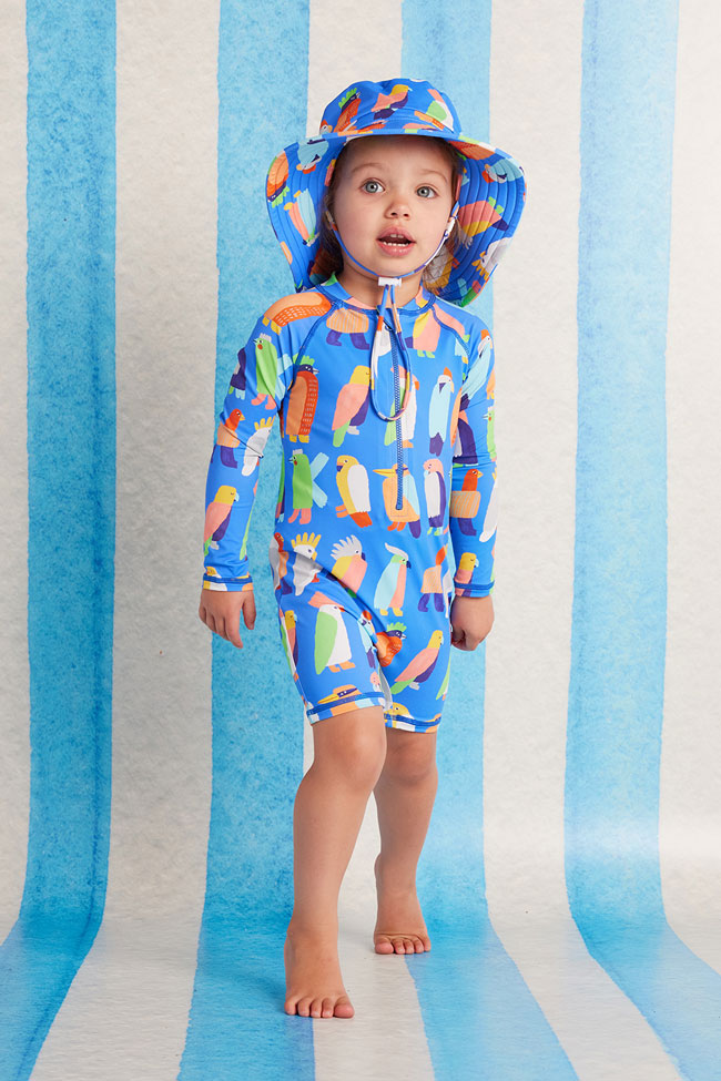 Halcyon Nights Kids Long Sleeve Supersuit - Flamin Galah