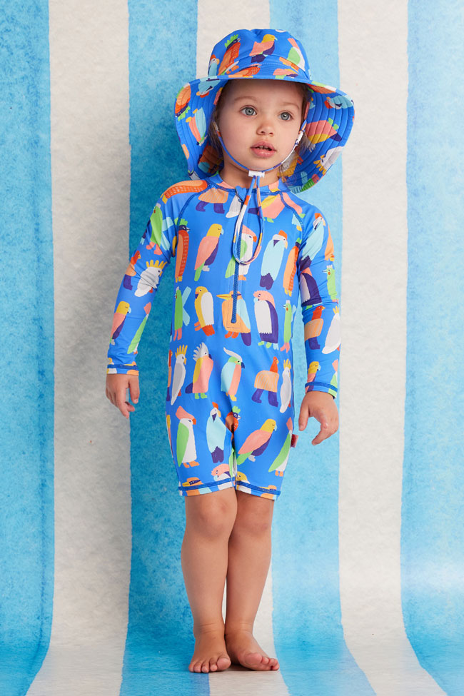Halcyon Nights Kids Long Sleeve Supersuit - Flamin Galah