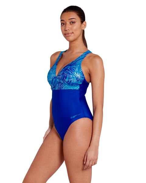 Zoggs Womens Ruch Crossback One Piece - Nautilus