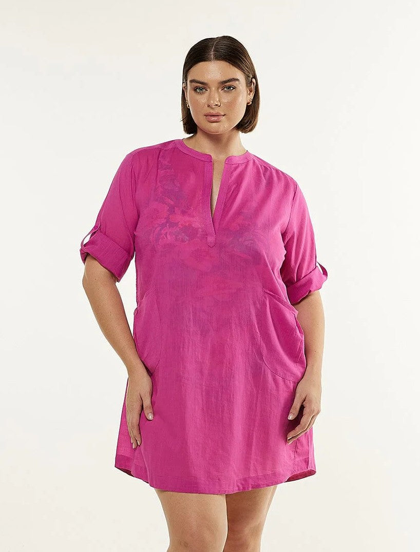 Capriosca Cotton Overshirt - Pink