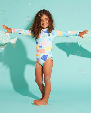 Halcyon Nights Long Sleeve Zip Bather - Rainbow Reef