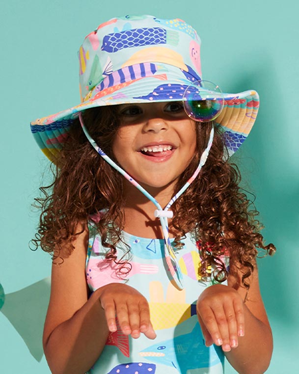 Halcyon Nights Swim Bucket Hat - Rainbow Reef