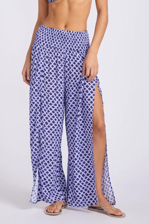 Seafolly Shirred Waist Wrap Pant - Marseille