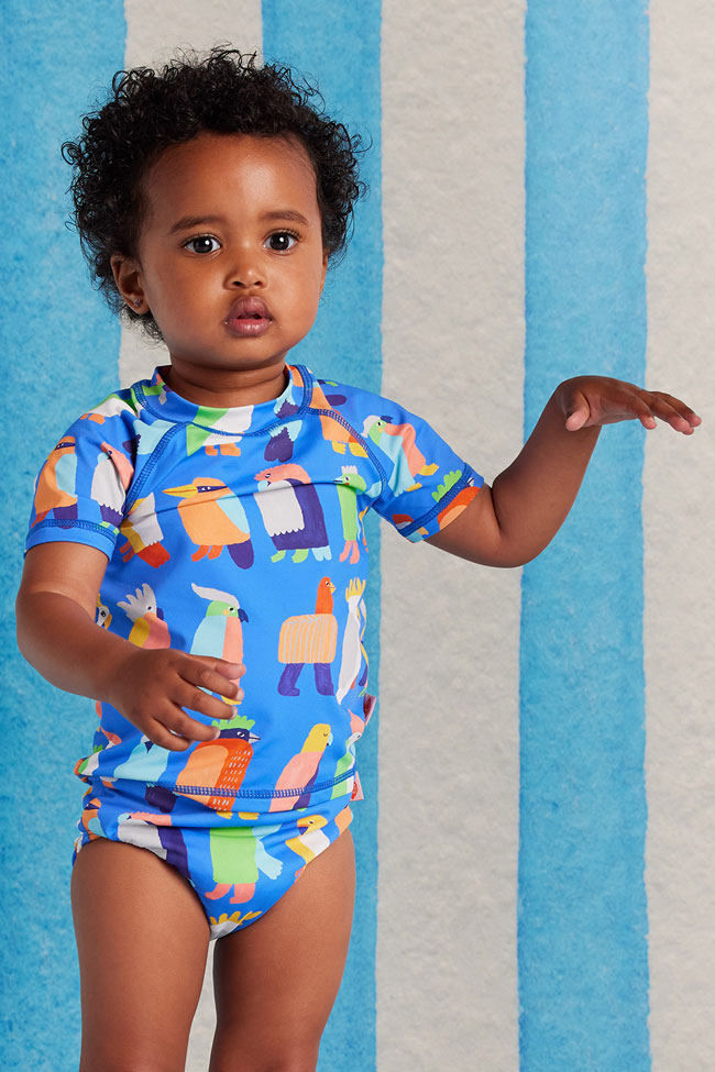 Halcyon Nights Kids Short Sleeve Rashvest - Flamin Galah