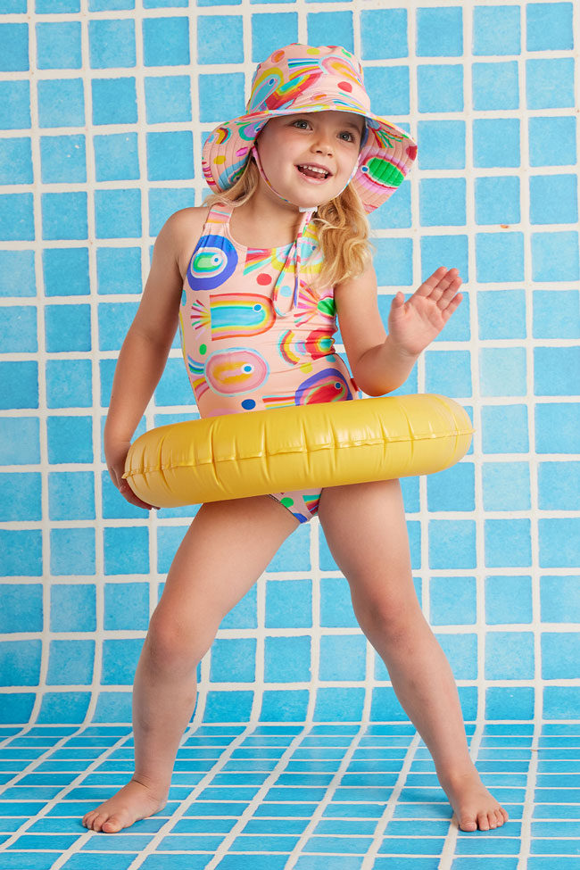 Halcyon Nights Kids Swim Bucket Hat - Fancy Fins