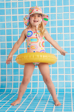 Halcyon Nights Kids Swim Bucket Hat - Fancy Fins