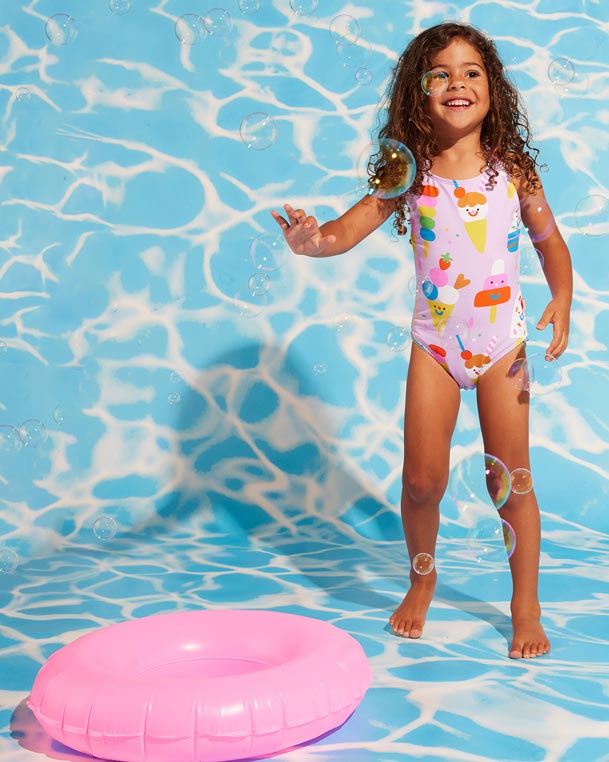 Halcyon Nights Elastic Strap Bather - Sundae Fun Day