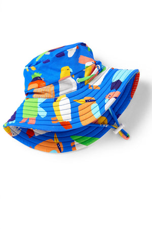 Halcyon Nights Kids Swim Bucket Hat - Flamin Galah