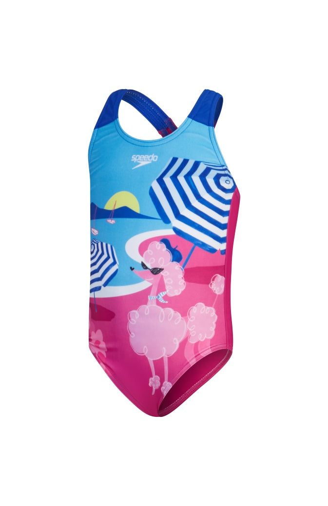 Speedo Toddler Girls Digital Printed Swimsuit - Pink