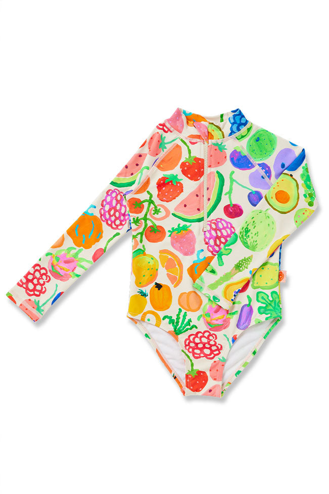 Halcyon Nights Kids Long Sleeve Zip Bather - Eat The Rainbow