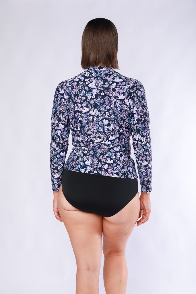 Capriosca Long Sleeve Rash Vest - Navy Floral